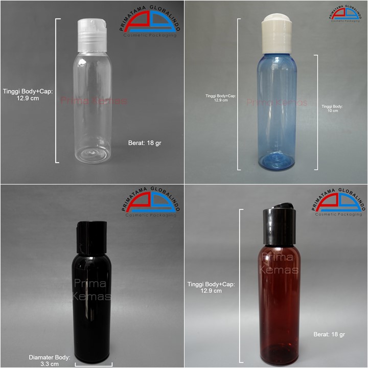 Botol Presstop 100 ml kemasan skincare, kemasan bodycare, kemasan haircare 