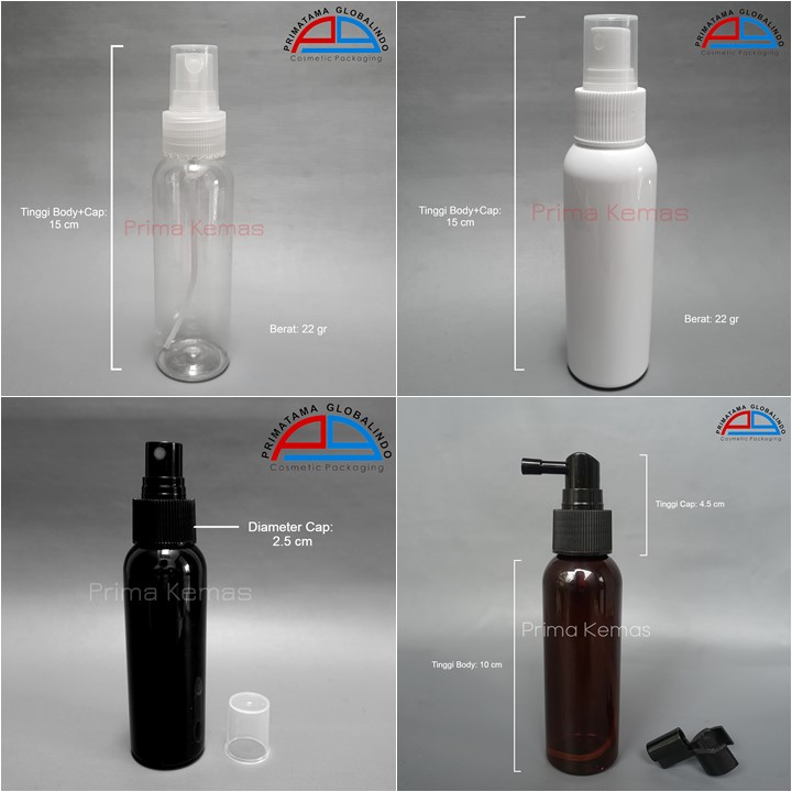 Botol Sprayer 100 ml kemasan skincare, kemasan bodycare, kemasan haircare 
