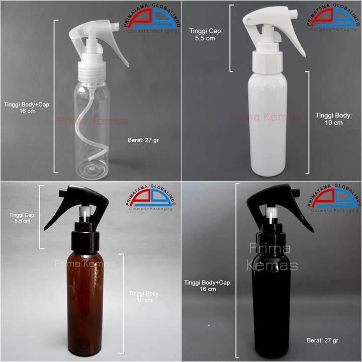 Botol Trigger Sprayer 100 ml kemasan skincare, kemasan bodycare, kemasan haircare 