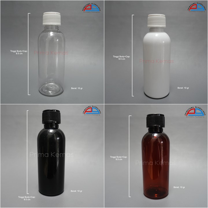 Botol Ulir 60 ml kemasan skincare, kemasan bodycare, kemasan haircare 