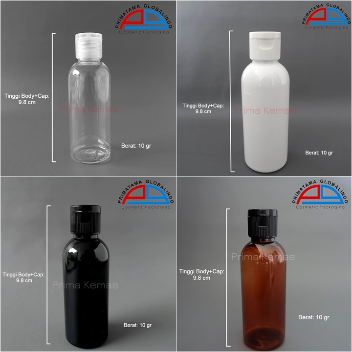 Botol Fliptop 60 ml kemasan skincare, kemasan bodycare, kemasan haircare 
