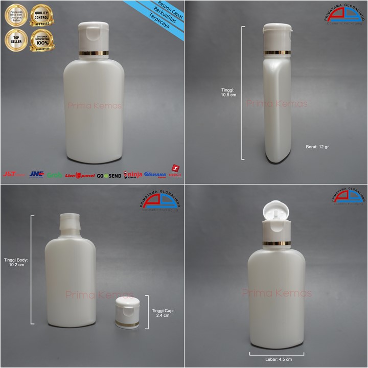 Botol DKS 60 ml Putih kemasan skincare, kemasan bodycare, kemasan haircare