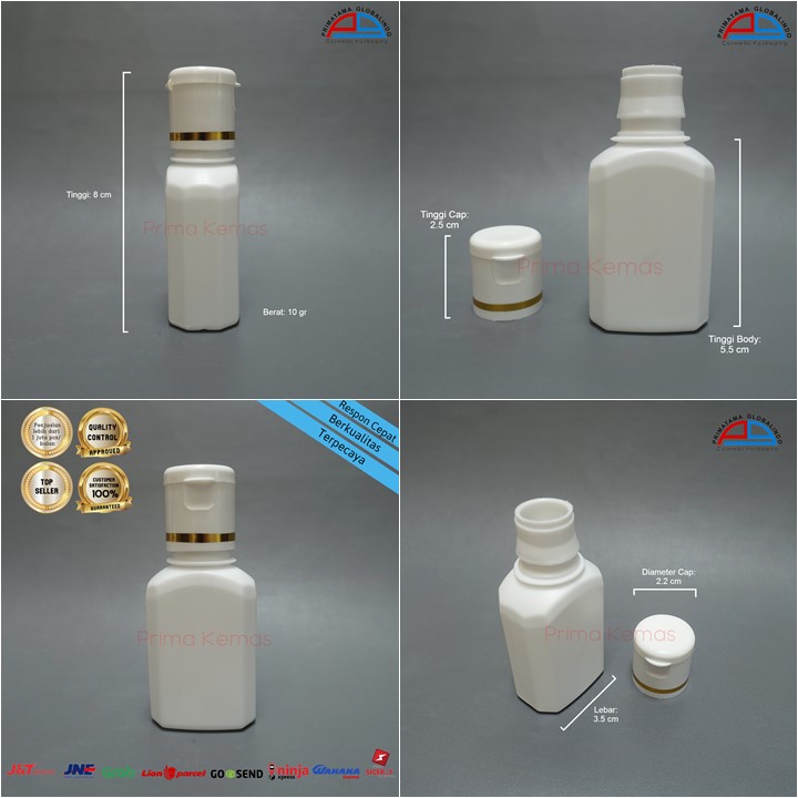 Botol Polygon 40 ml kemasan skincare, kemasan bodycare, kemasan haircare