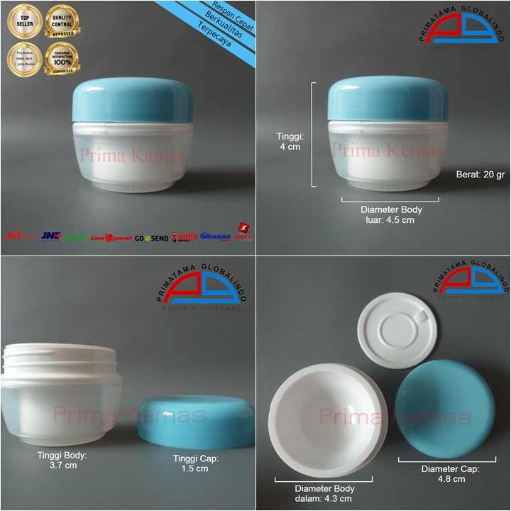 Pot Cream CD 15 gr Biru & Natural kemasan skincare, kemasan bodycare