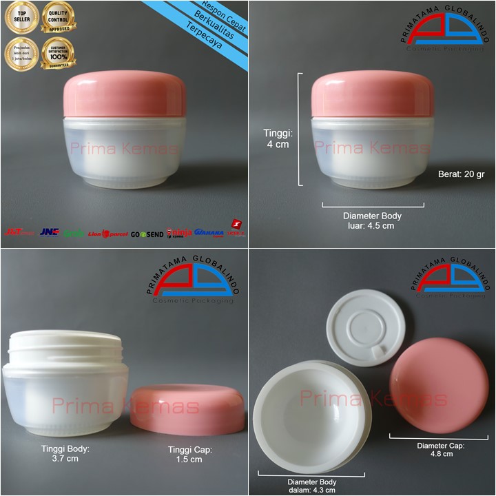 Pot Cream CD 15 gr Pink & Natural kemasan skincare, kemasan bodycare