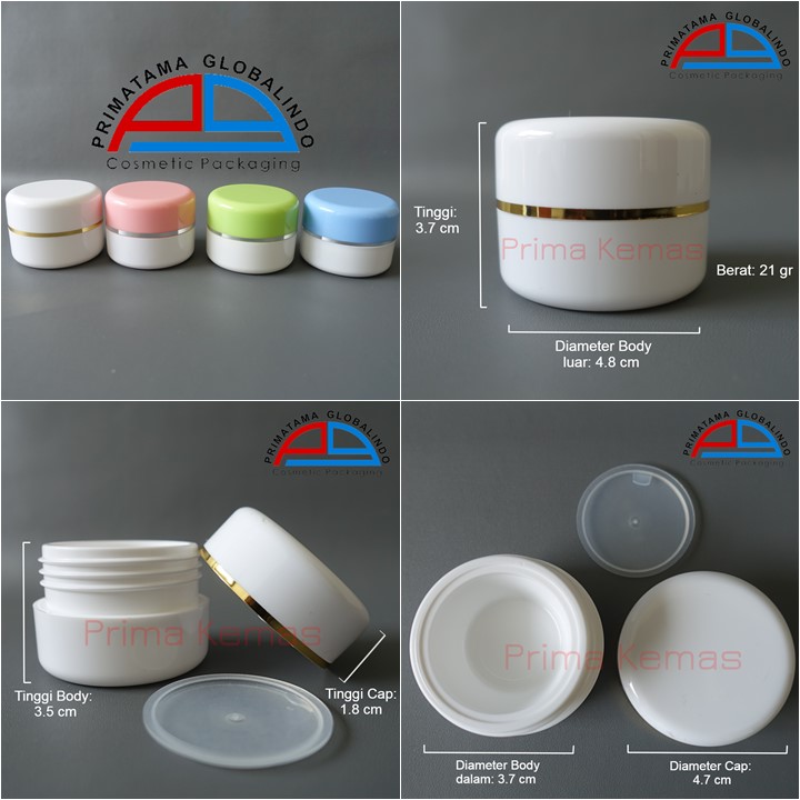 Pot Cream PS/PP 12,5 gr Putih kemasan skincare, kemasan bodycare
