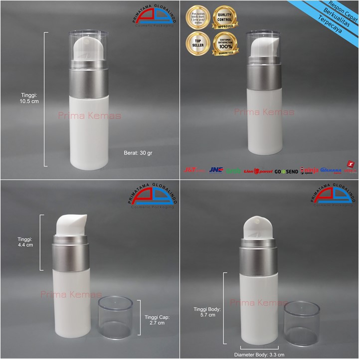 Airless Pump 30 ml kemasan skincare, kemasan kosmetik