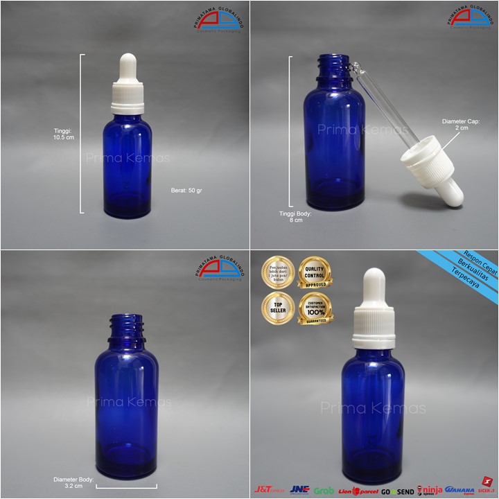 Botol Pipet 30 ml Biru Ring Putih