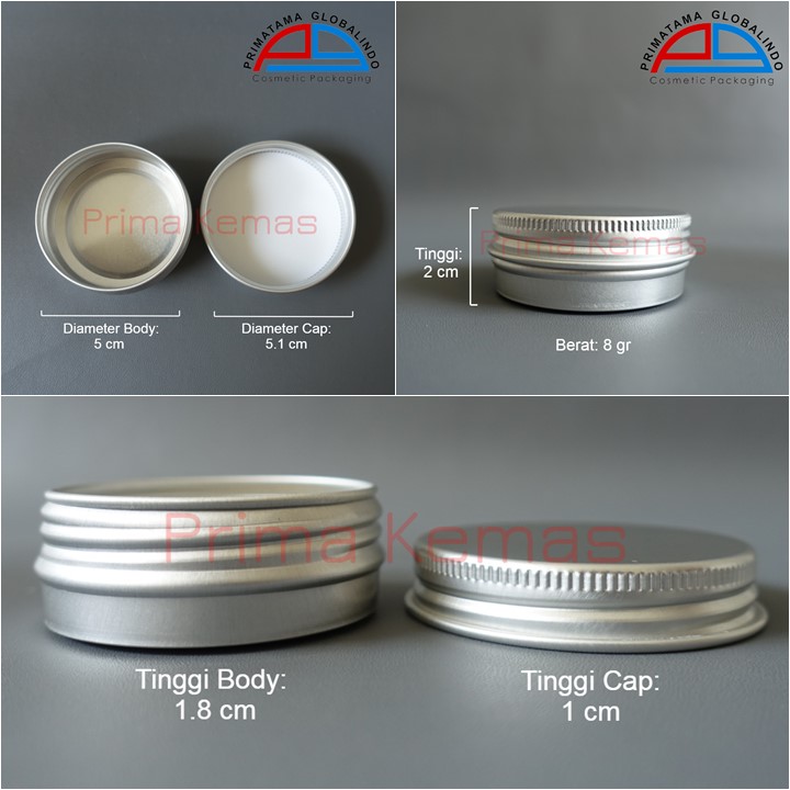 Pot Jar Aluminium 30 gr kemasan skincare, kemasan bodycare